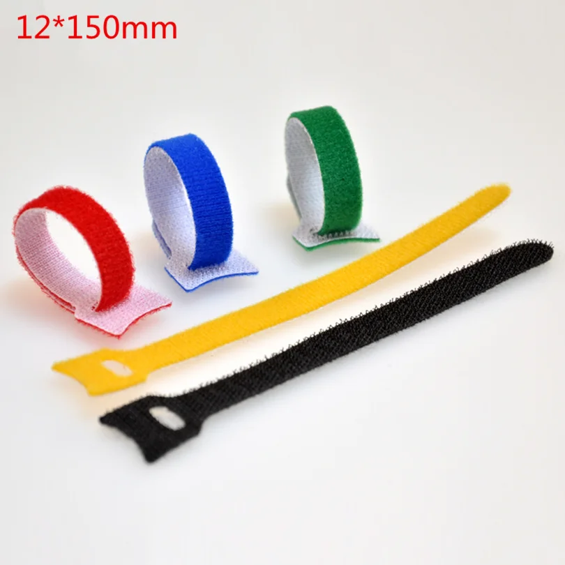 

50pcs/lot colorful Nylon Cable Cord Tie Strap Hook and Loop Sticky Back to Back Tape Winder Wire Tidy Organizer Cord Protector