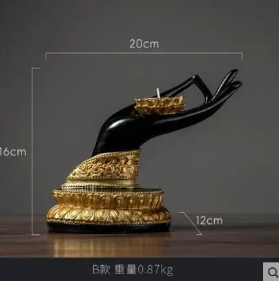 

Zen Home Furnishing, buddha hand, resin crafts, living room furniture, Candlestick, candle lamp, candelabrum, candleholder~