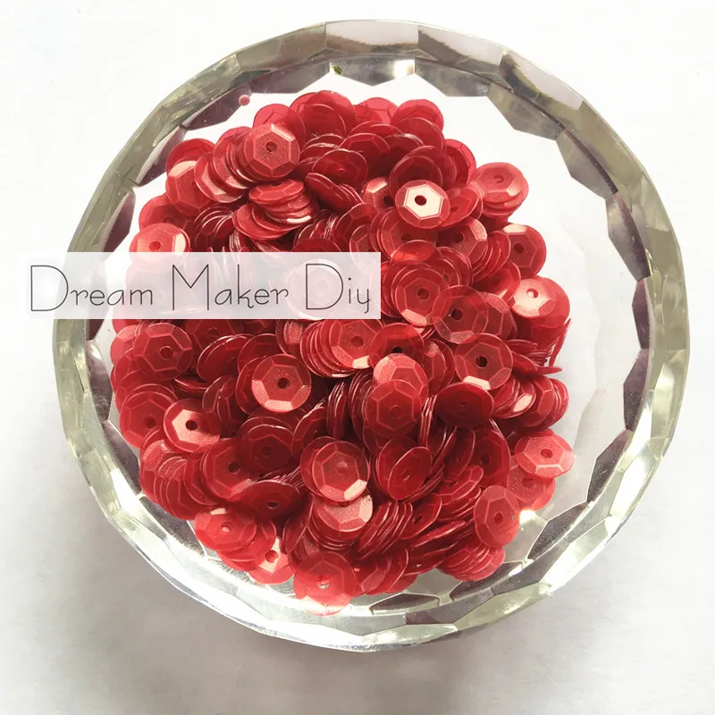 50g(3500pcs) 6mm Cup Matt Translucent Red round loose sequins Paillette sewing Wedding craft for decoration scrapbook