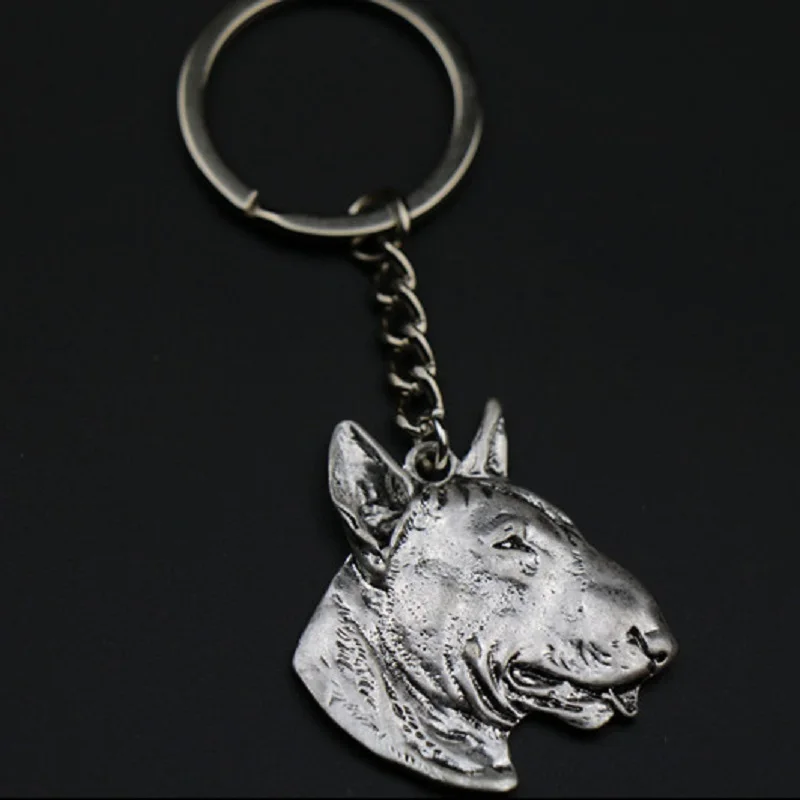 Bull Terrier Keychain jewelry Popular dog Embossed Key Chain New Fashion colors