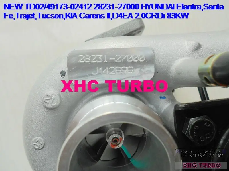 NEW TD02 49173-02412 28231-27000 Turbocharger for HYUNDAI Elantra,Santa Fe,Trajet,Tucson,KIA Carens II D4EA 2.0CRDi 83KW 00-