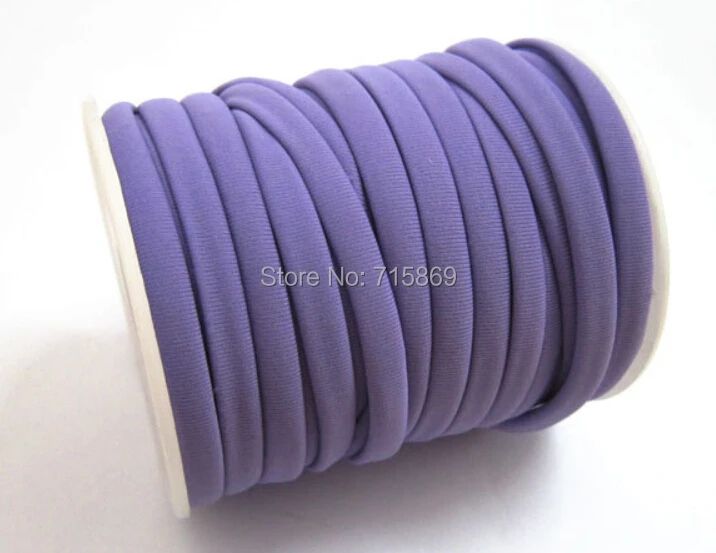 Free Ship 5mm 20meters Violet Elastic lycra cord Stitched round lycra cord Lycra strip For Neckalace and Bracelet