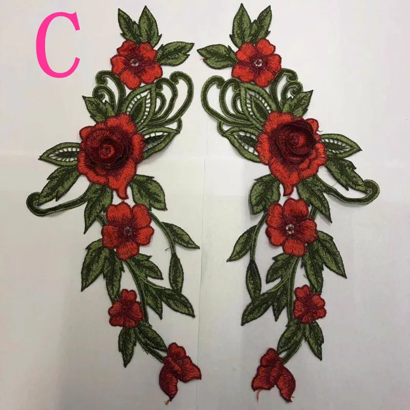 

34cm*17cm dyed yarn embroidery guipure flower mirrored applique,embroidery flora applique,3 colors available,HFXP-171228L