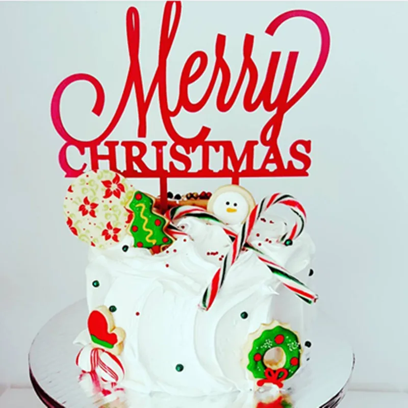 2019 New Merry Christmas Acrylic Cake Topper 