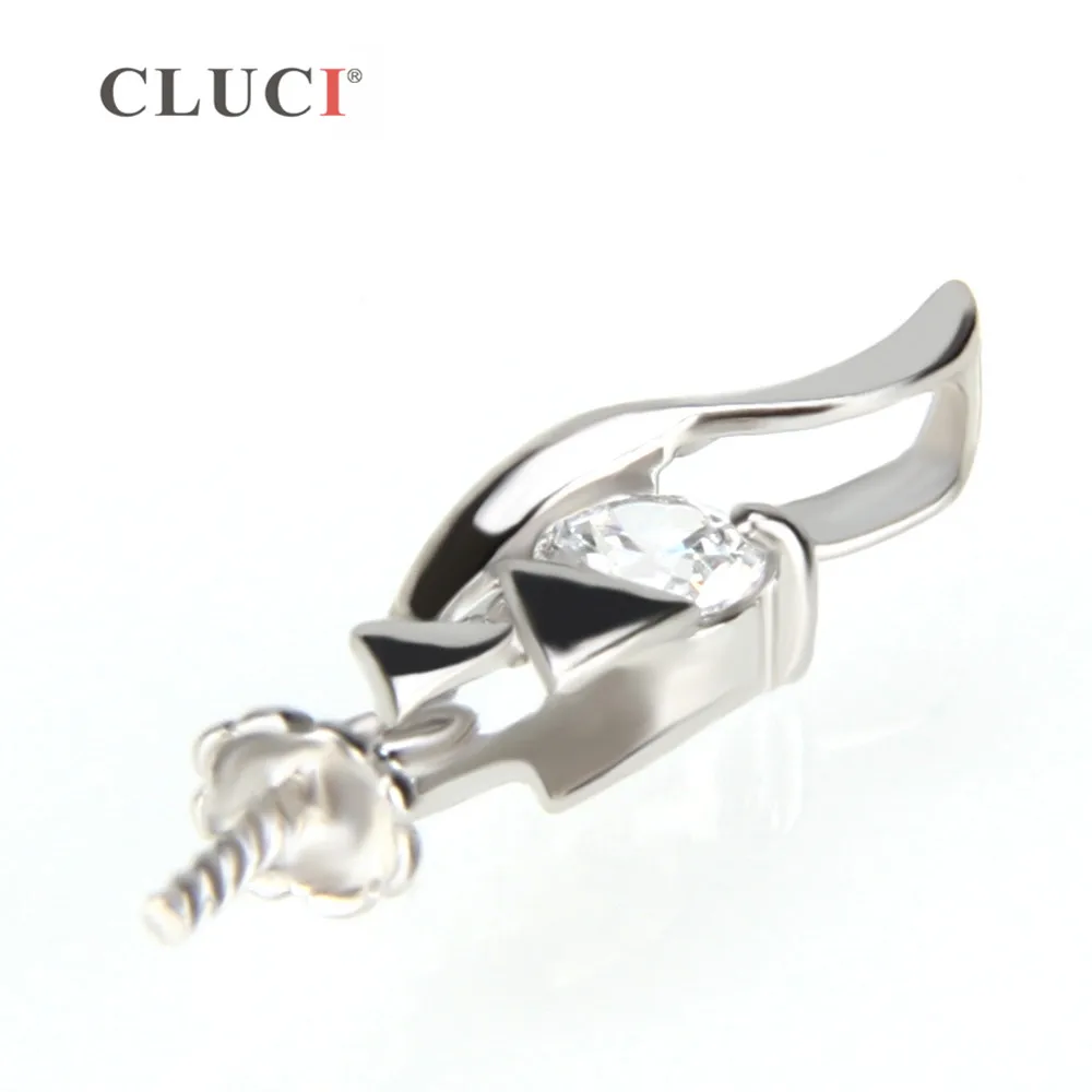 CLUCI women jewelry 18.8*4.6 mm 925 sterling silver pendant accessory charm pendant fitting, can stick pearl on SP148SB