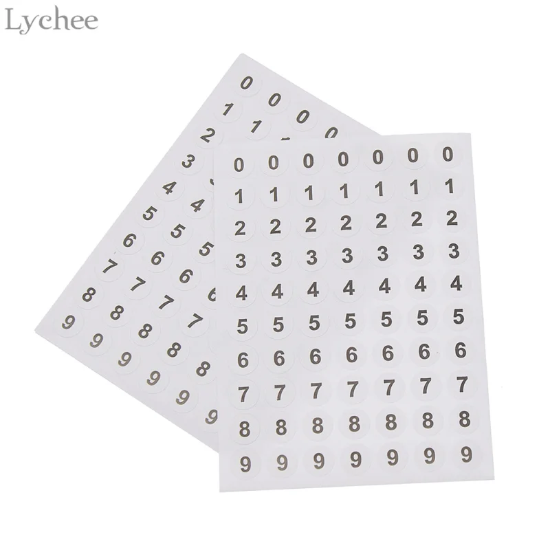 Lychee Life 12Sheets Numbered Round Label 0 to 9 Sticker DIY Handmade Scrapbooking Sticker Sticker Album Stickers Decor