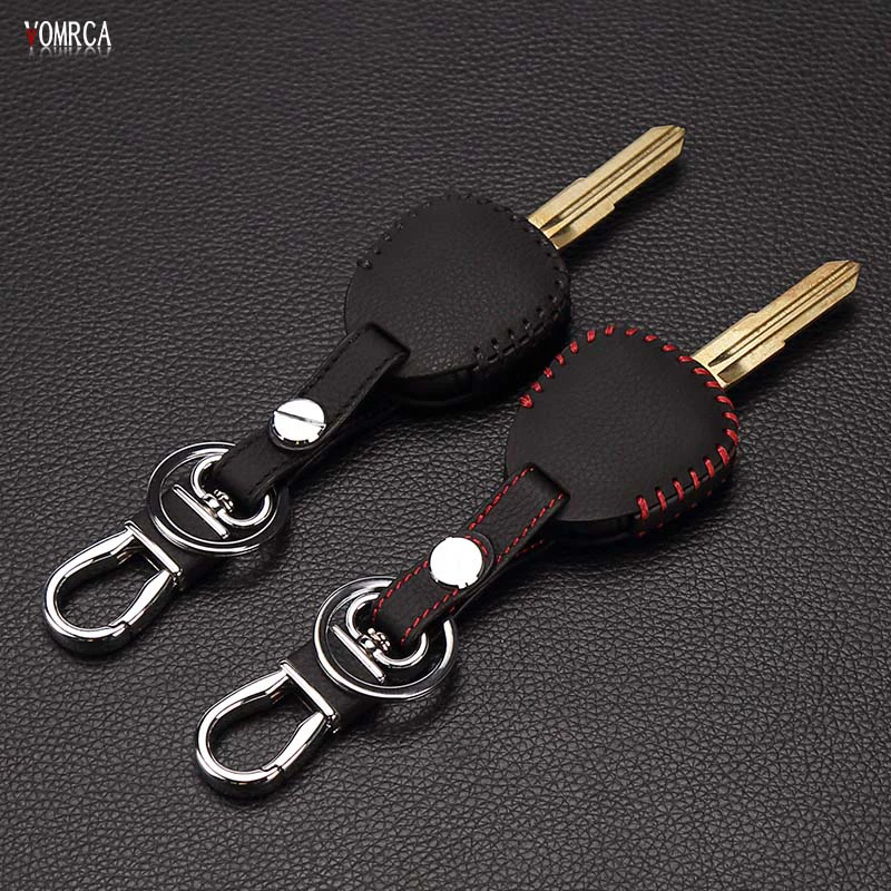 100% leather car key case car-covers For Mitsubishi outlander ASX colt LANCER Grandis Pajero sport shell car keys accessories
