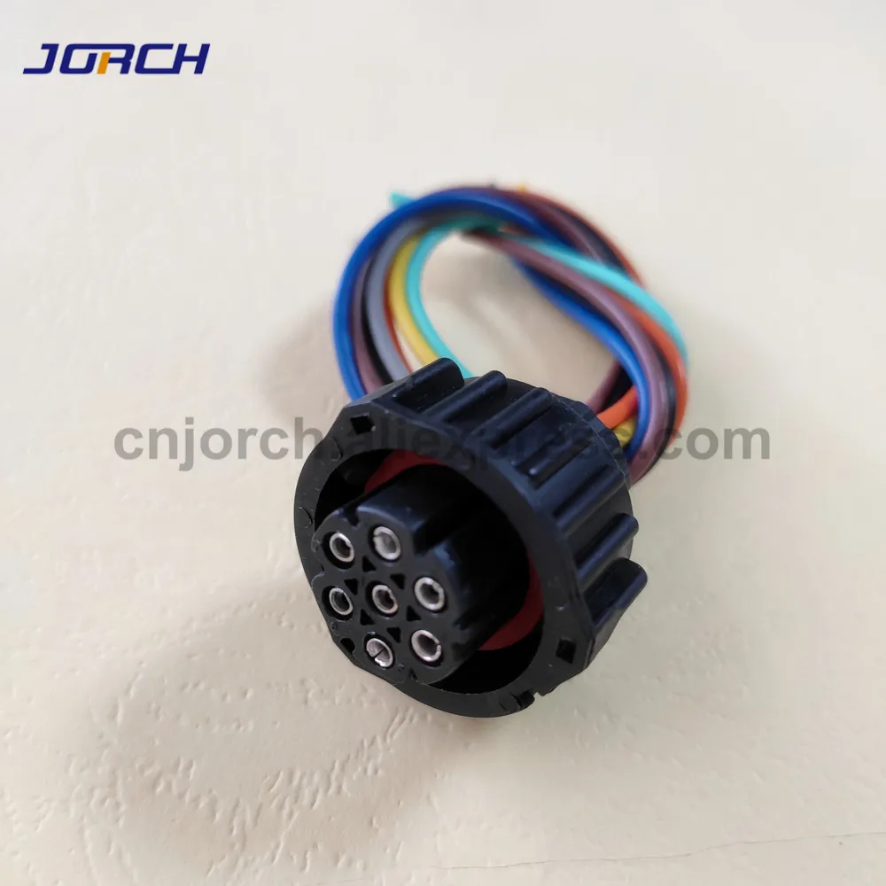 1set 7Pin Tyco Amp Automotive Wiring Harness 1.5MM BU-STE KPL CIRCULAR DIN HOUSINGS 1718230 967650-1 968421-1 with 15cm cable