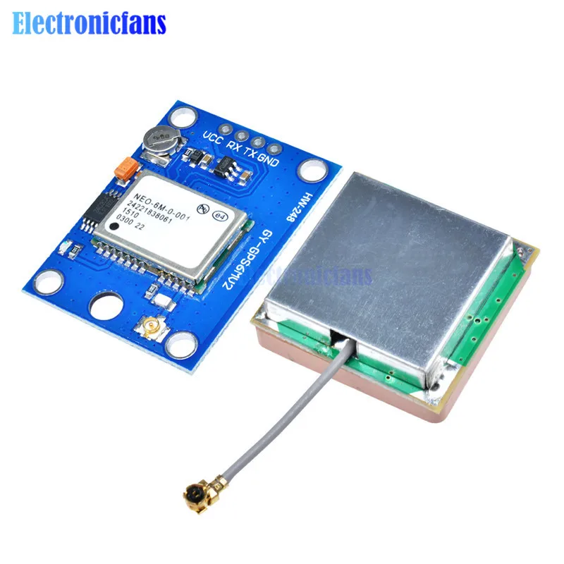 1Set NEO-6M GPS Module GY-GPS6MV2 NEO6MV2 Buit-in EEPROM APM2.5 Antenna 3V-5V RS232 TTL Board for Arduino Flight Control