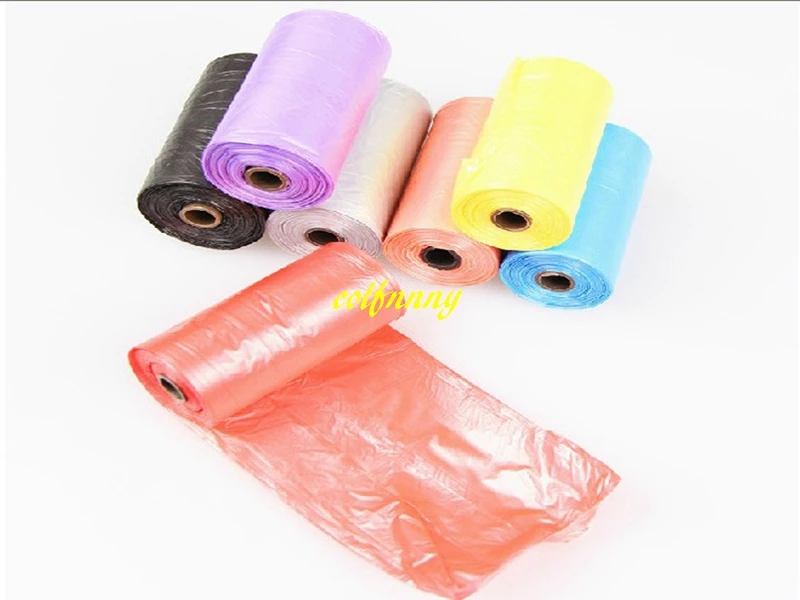 500sets/lot=7500pcs Fast Shipping 15pcs/set Pur color Pet Poop Bags Dog Cat Waste Pick Up Clean Bag Open size 30x22cm