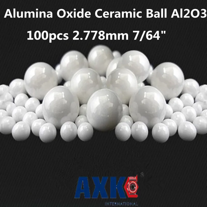 

AXK 100pcs 2.778mm 7/64" Alumina Oxide Ceramic Ball Al2o3 For Bearing/pump/linear Slider/valvs Balls