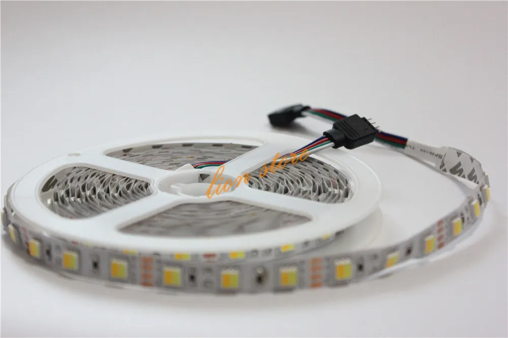 LED strip 5M reel 12V 5050 300 led CCT color temperature adjustable and dimmable strip white+warm white in 1 chip LED strips 5M