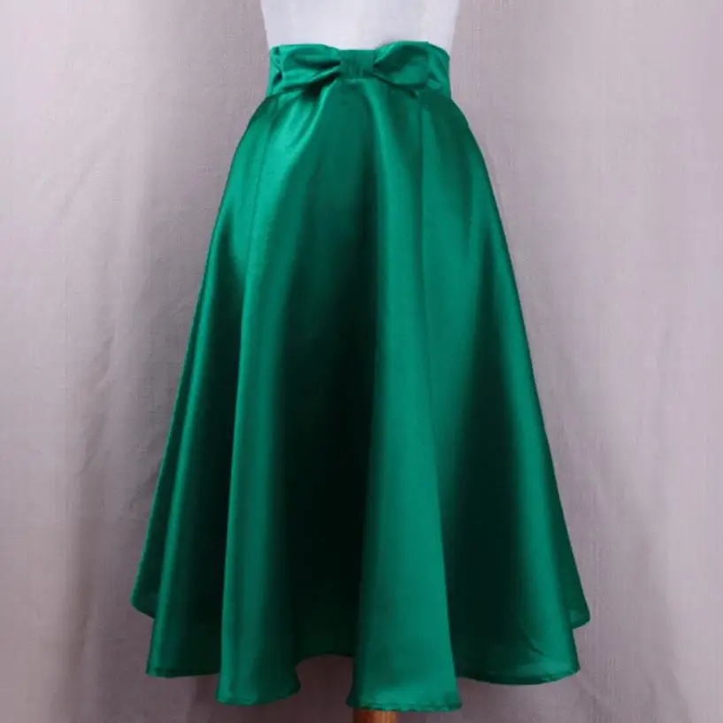 

2022 spring summer new bow big swing skirt high waist women a-line skirt