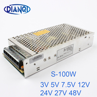 DIANQI S-100-3 power suply unit 100w 3V 5V 7.5V ac to dc power supply ac dc converter 48V 27V 24V 12V