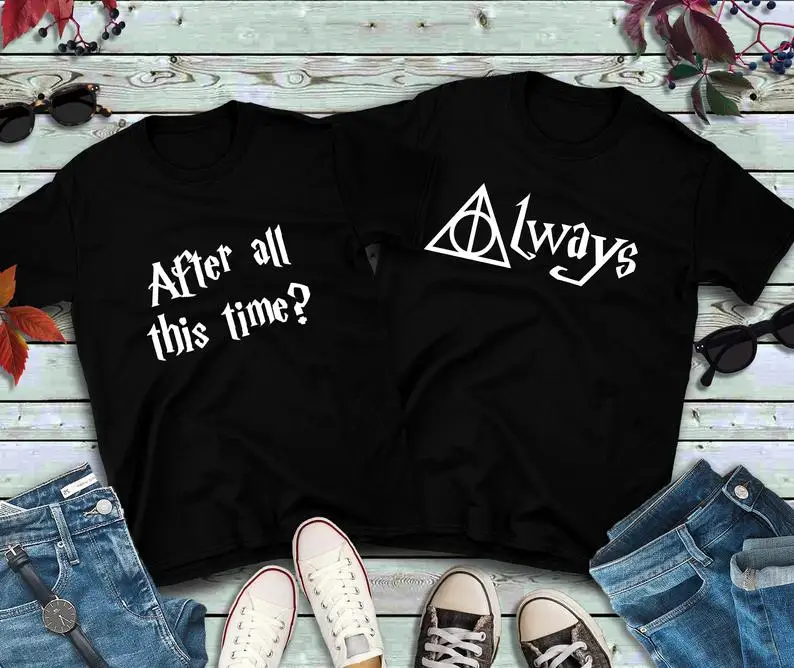 

Skuggnas After All This Time, Always Couples Shirts Fashion Matching T-shirt Short Sleeve Tumblr Tees Crew Neck Couple's t shirt