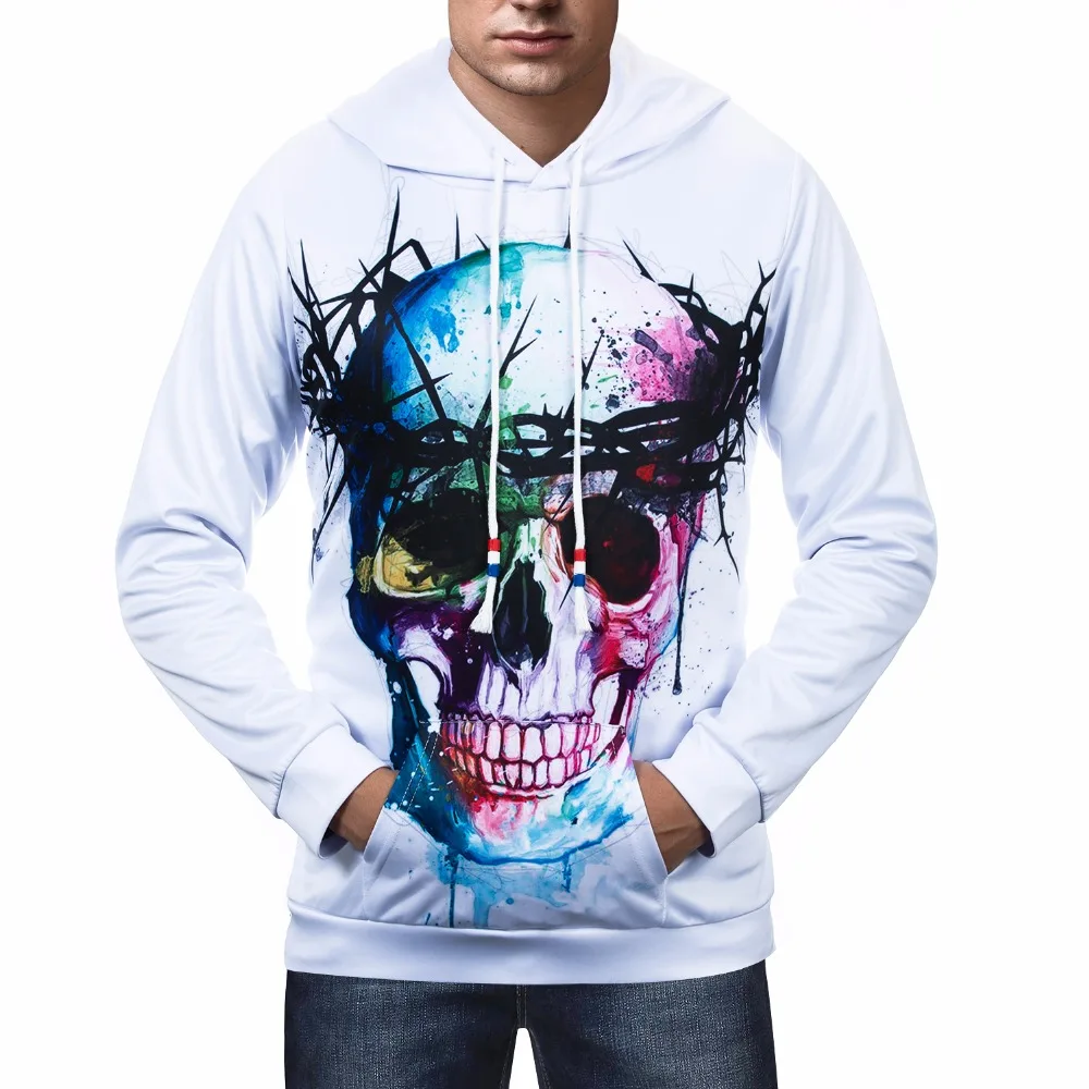 SkullExercise Sweaters Trainning Sweaters Men Outdoor Sports Sweatshirts Hooded Pullover Fitness Sweatshirt Running Jacket 2018