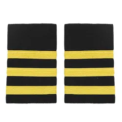 1 Pair Pilot Uniform Epaulets Traditional Professional Aviators Shoulder Boards Epaulets with Gold Silver Nylon Stripes Badges