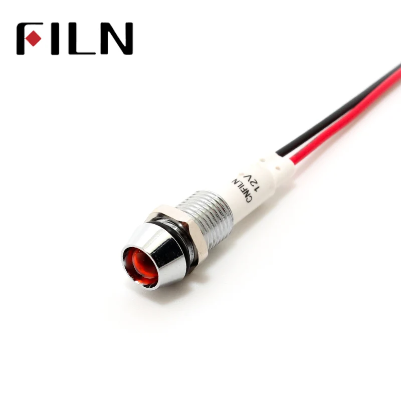 10mm Red Yellow Blue Green LED Metal Indicator Light Waterproof IP67 Signal Lamp 3V 5V 6V 9V 12V 24V 110V 220V  White Pilot Seal