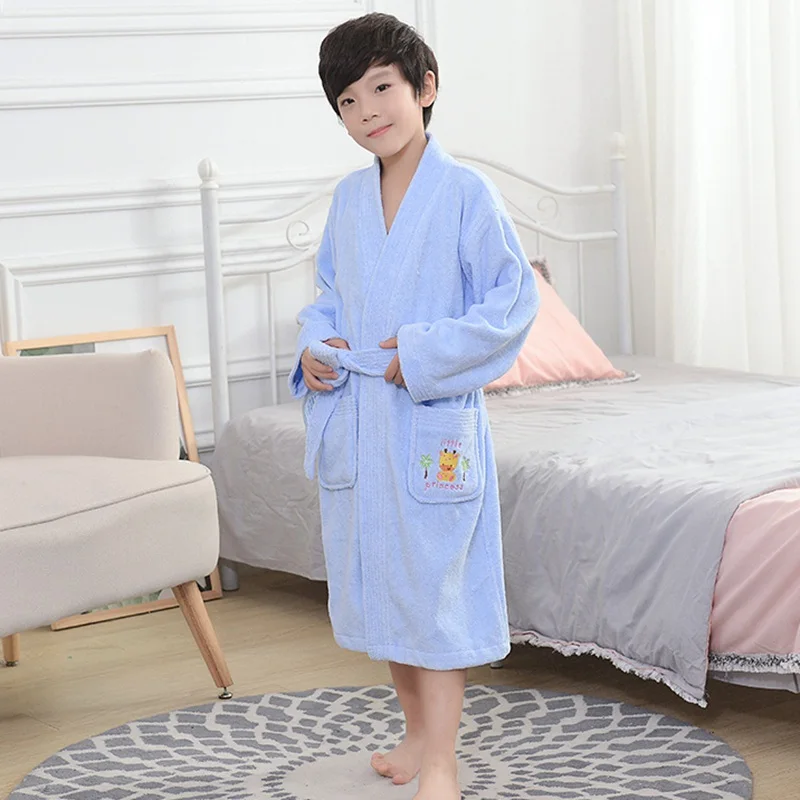 Katoenen badjas kinderen unisex kinderbaby kimono badjas handdoek fleece badjassen handdoek met capuchon pyjama nachtjapon kindertop schattig