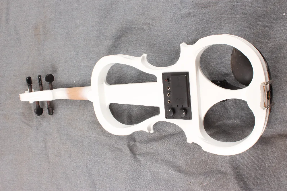 white   -String 4/4 New Electric Acoustic Violin    #5-2518#  i can make any color