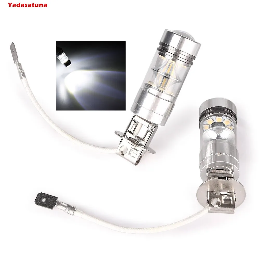 

2*100 Вт H3 H1 светодиодный Bombillas de Coche Авто Lamparas машине Luz Brillante противотуманные лампы Blanco DRL para Цвет Blanco 12V ~ 24V