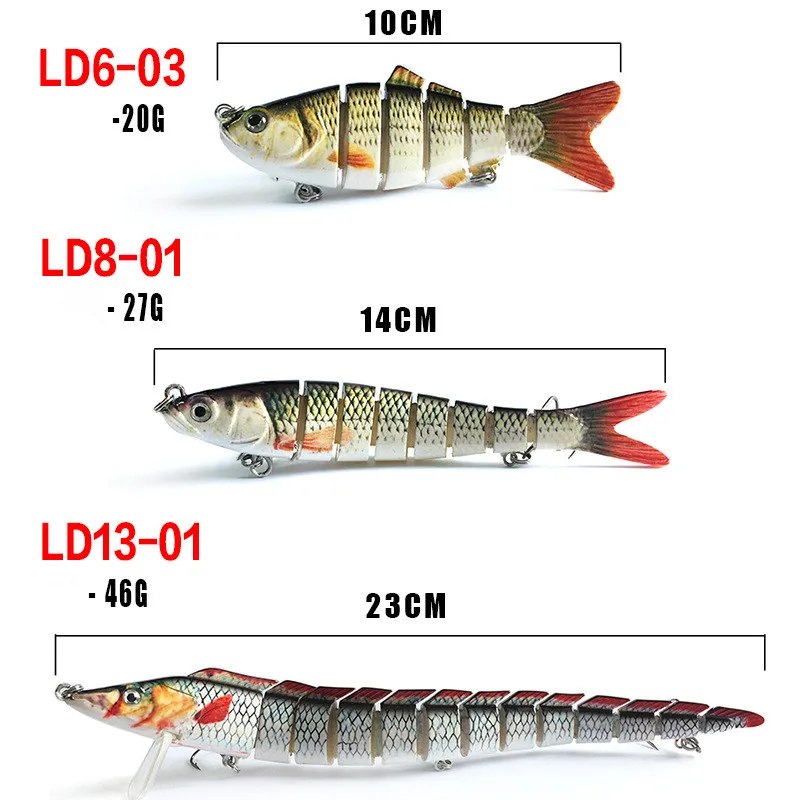 Señuelo Swimbait articulado de 8 segmentos – Hundimiento lento - imagen 3