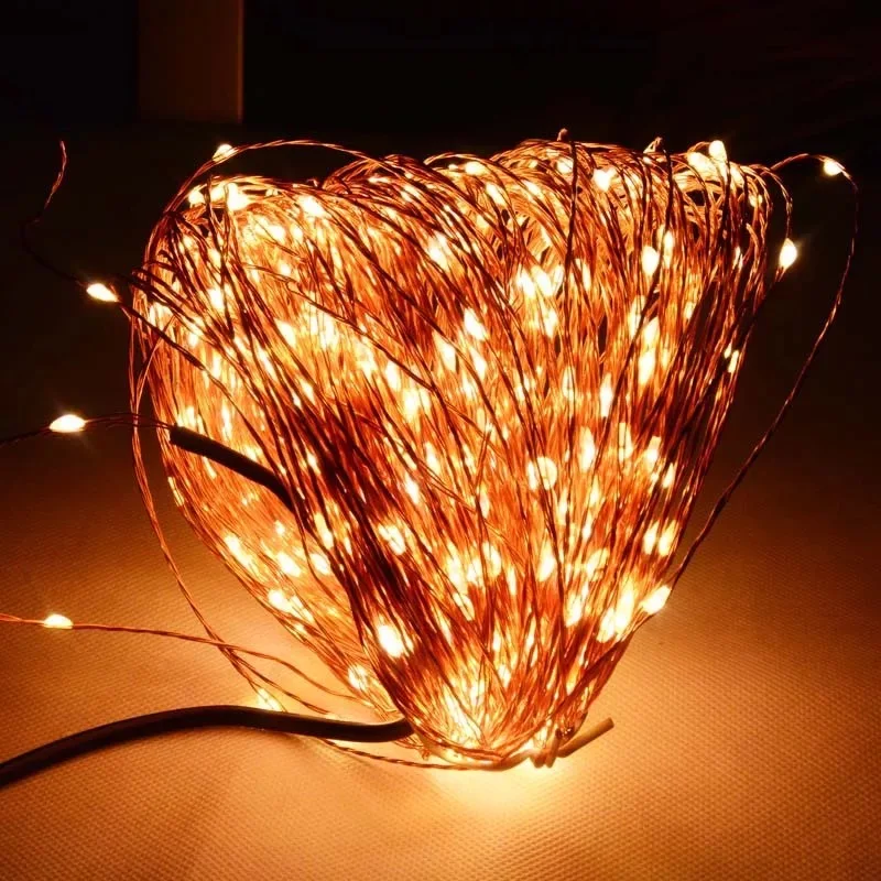 

500LEDs 50M Starry vine String Light Wedding Christmas fairy Lamp Copper wire f/Garden Garland home Wedding 12V+2A AC/DC Adapter