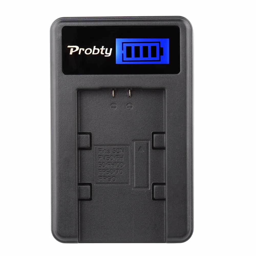 Probty NP-FH100 NP FH100 NPFH100 LCD USB Charger for Sony DCR-DVD405 407E 408 410E 450 602E 650E DCR-HC96 DCR-SR85 HDR-HC9