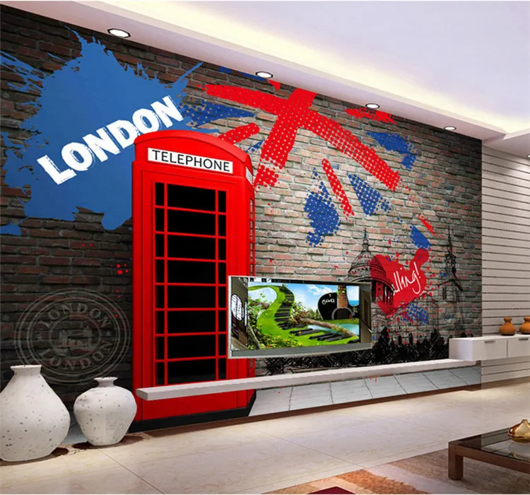 

Custom Photo Wallpaper 3D Vintage London Street Wall Mural Restaurant Cafe Living Room Sofa Backdrop Mural Non-Woven Wall Papers