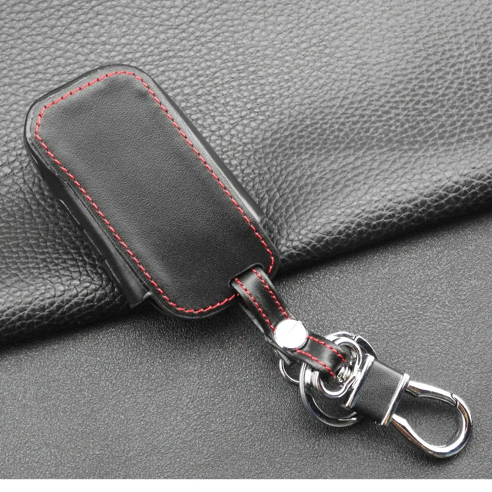 jingyuqin New A93 Leather Case For Starline A93 A63 Car alarm Remote Controller LCD Keychain Cover