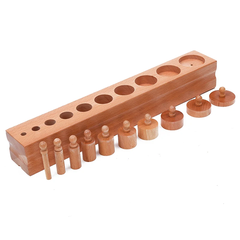 Montessori teaching aids kindergarten sensory learning children\'s wooden educational toys Cylinder Block