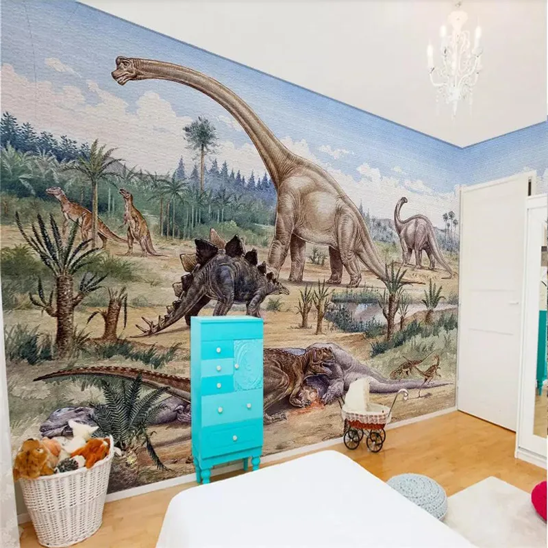 

Custom Mural Wallpaper Dinosaur World Children's Room Background Wall