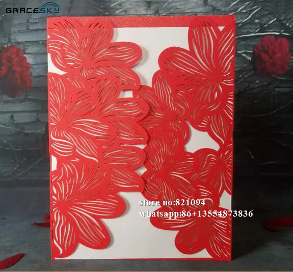 

50pcs free shipping Laser cut paper leaves design wedding invitation cards with inner blank paper for party invitation supplies
