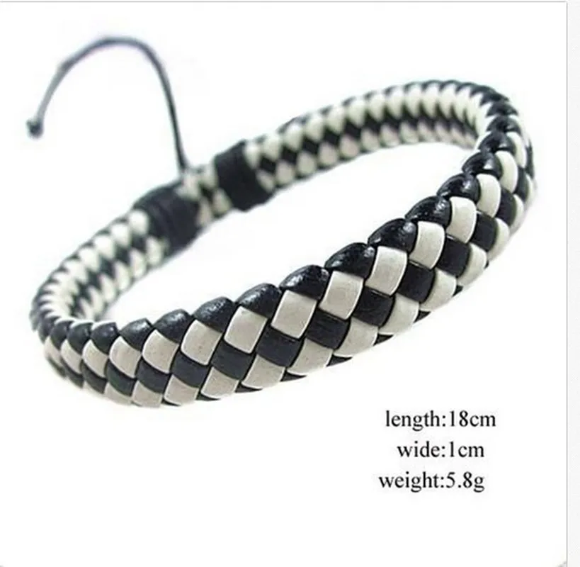 2018 New Woven Cowhide Leather Rope Bracelet  Ladies Men\'s