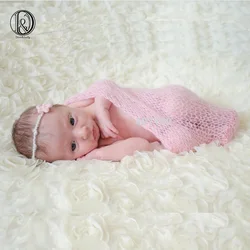 60*30cm Acrylic Stretchy Soft Mohair Baby Wraps 5PCS/Lot Mix Color Infant Photo Shooting Props Newborn Photography Accessories