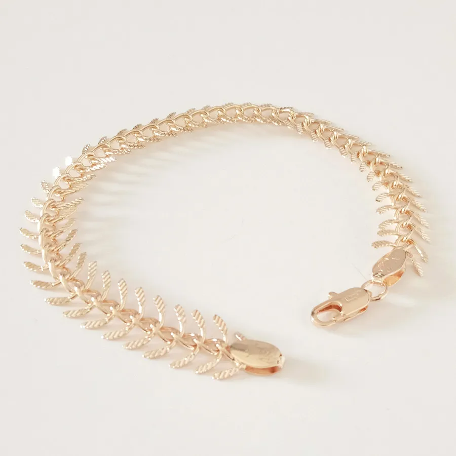 Trendy 585 Gold Color Bracelet Fashion Jewelry Accessories Russian Gold Color Centipede Shape Women Bracelets