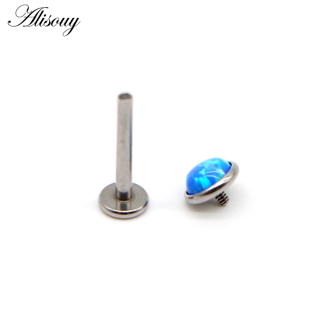 1Pc 16G Opal Piercing Labret Stud Langue Lip Stud Piercing Ear Cartilage Ear Stud Ombligo Earring Ear Piercing Body Jewelry