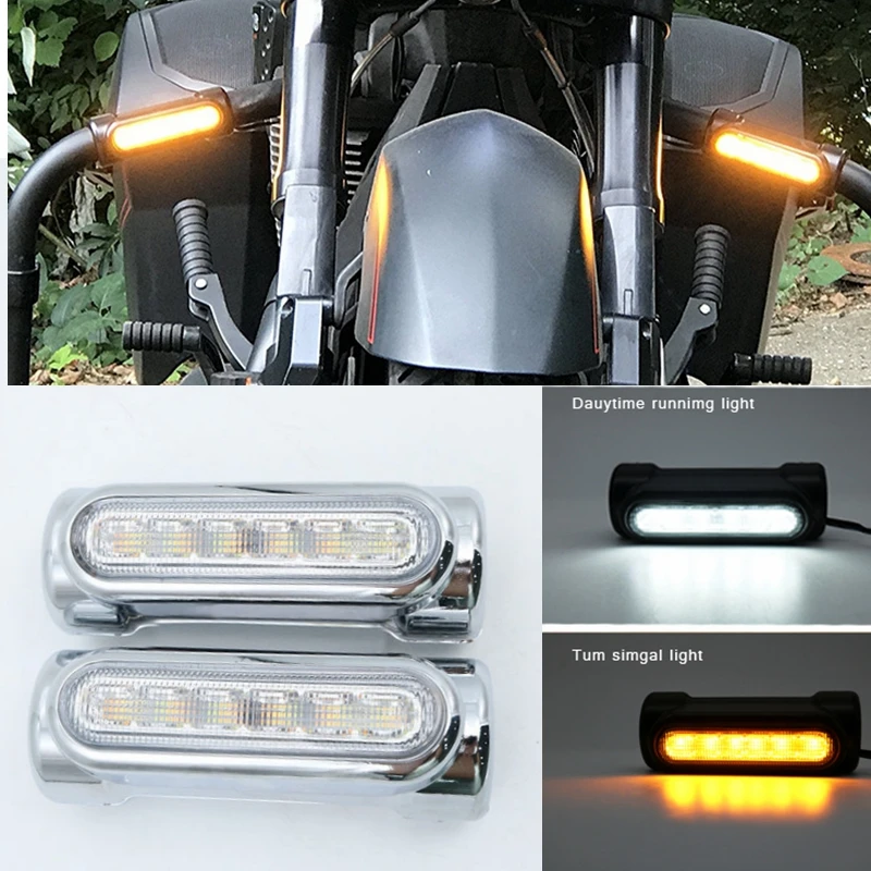 Motorcycle Highway Crash Bar Light Switchback Driving Light For Victory  Harley Road King Touring Amber LED Turn Signal Lamp