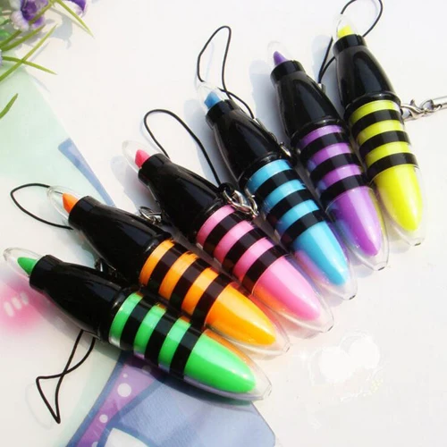 6pcs/pack Kawaii Bee Series Highlighter Pens Mini Fluorescent Pen Office escolar School Stationery Marker Supplies (ss-1252-1)