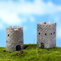 1pc Resin Ancient Castle Figurine Landscape Figure Home Decor Miniature Fairy Garden Ornament Decoration Accessories Modern