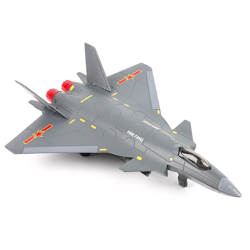 

Hot Chinese J-20 military fighter alloy model,simulation die-cast sound and light pull back children's toy model,free shipping