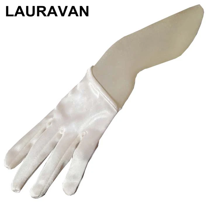 Half palm mittens stretch satin multicolor white ivory bridal Wedding Opera Evening Party Prom Costume Fashion finger Gloves