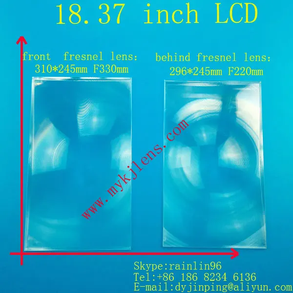 

2 pcs/lot prefessional projection DIY fresnel lens 18.37inch focal length F330/F220 dimension 310*245mm projector diy lens