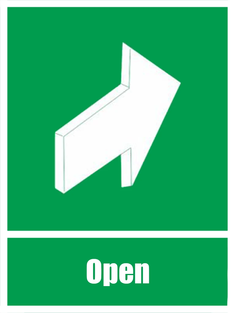 Green Fire Sign Stickers Emergency Exit L For Walls And Floors Open Warning Safety Sign Stickers 15x20cm 1PC Sliding Door R