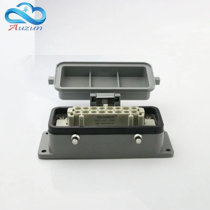 H16B - HE - 016-2 heavy duty connector base 16 core with cover on top of the line double buckle 16 a500v screw connection