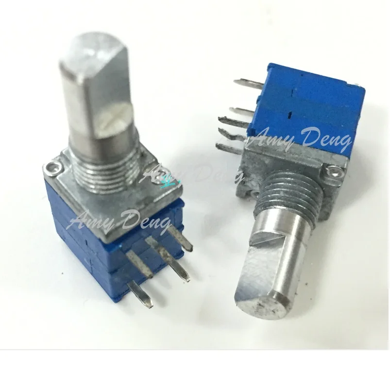 Type 09 precision potentiometer single joint with switch A10K half shaft length 15MM volume potentiometer switch