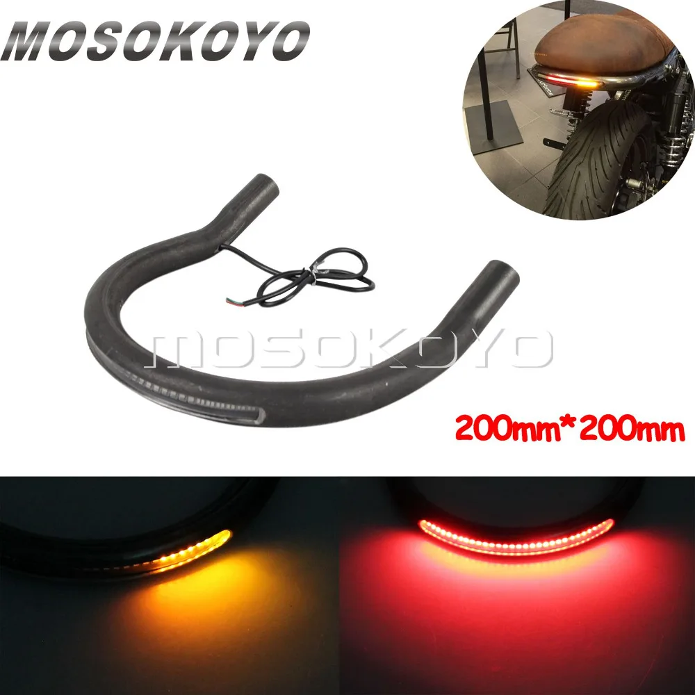 Motorcycle 25mm 22mm LED Upswept Rear Seat Frame Hoop Loop for Honda Kawasaki Yamaha Suzuki BMW Cafe Racer CB KZ GT GS Custom