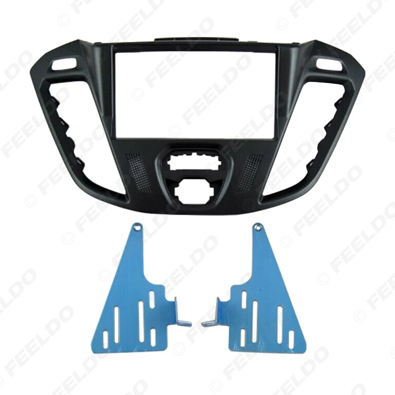 FEELDO Car 2DIN Audio Radio Fascia Plate Panel Frame for Ford Transit 2013 Custom Installation Trim Dash Kit #AM5001