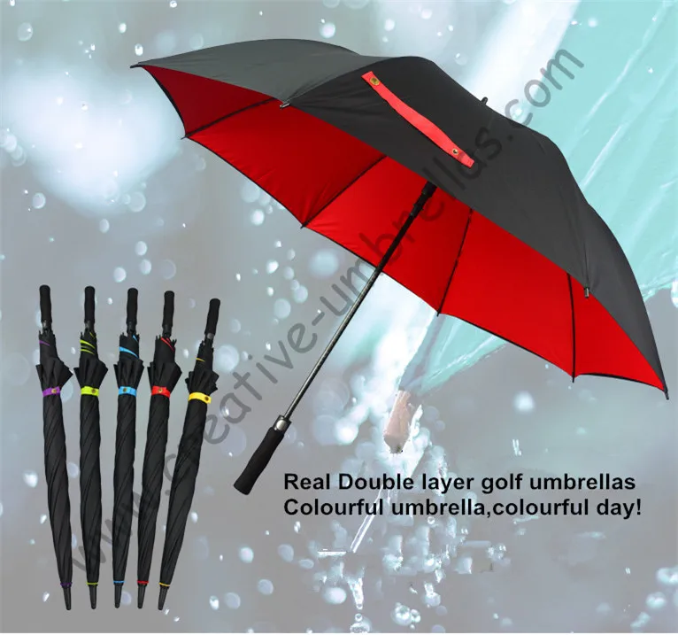 Diameter 120cm buy 3 pcs get 1 free Real double layers fabric  golf umbrellas.fiberglass,auto open,anti static,anti electricity