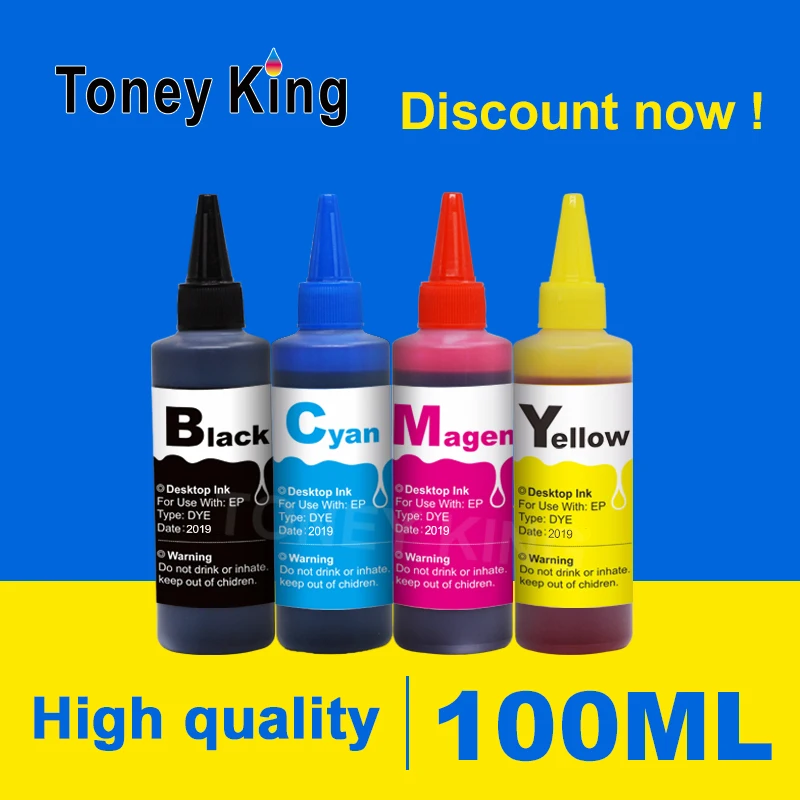 Toney King 100ml Printer Dye Refill Ink Kit For HP 95 98 Refilled Ink Cartridge Work With Photosmart C4100 C4110 C4140 C4183